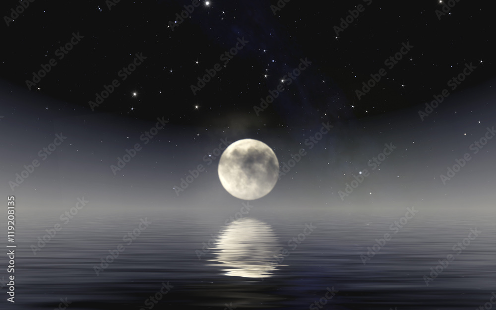 Moon over the sea