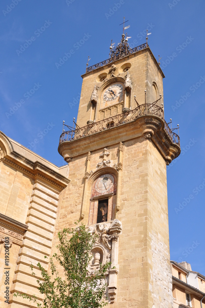 Town hall tower, Aix-en-Provence, France