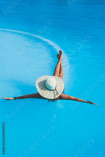 Beautiful woman at a pool