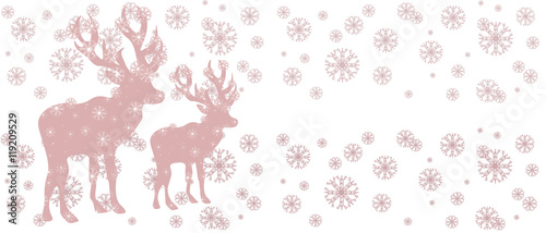 Christmas Greeting Card with Reind   vector