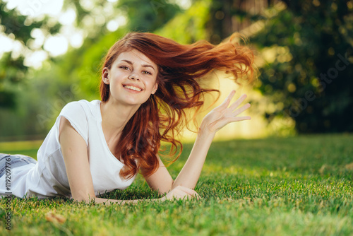  woman relaxing in the park