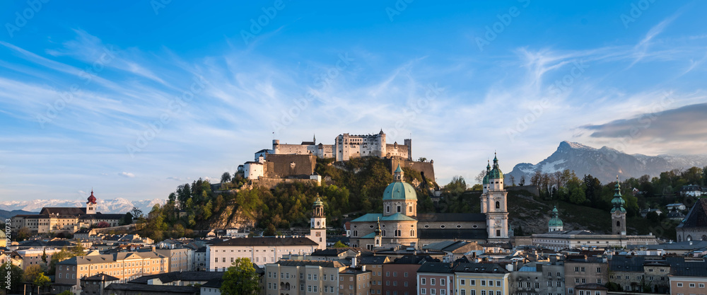 Landscape scene of Fortress Hohensalzburg of Salzburg