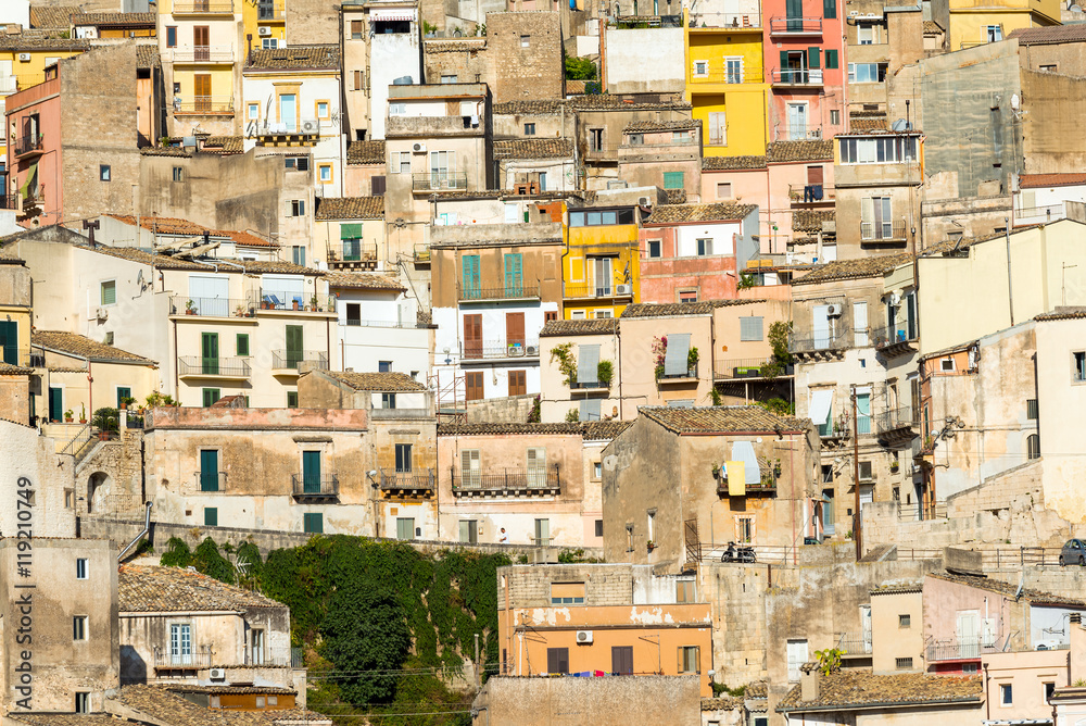 Detailed view of the old town of Ragusa Ibla in Sicily Detailed view of the old town of Ragusa Ibla in Sicily