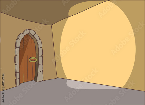 Empty castle room. Vector Illustration
