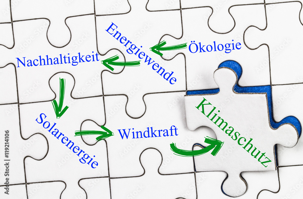 Klimaschutz Konzept auf Puzzle Klimaschutz Konzept auf Puzzle