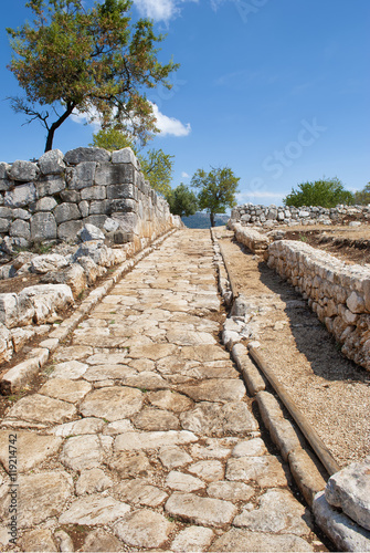 Driveway to the archaeological site of Norba city photo