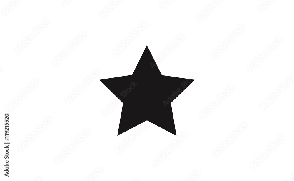 Vector star symbol icon on flat background