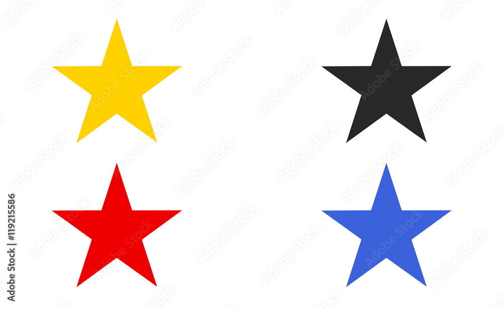Obraz premium Vector multiple color stars icons on white background