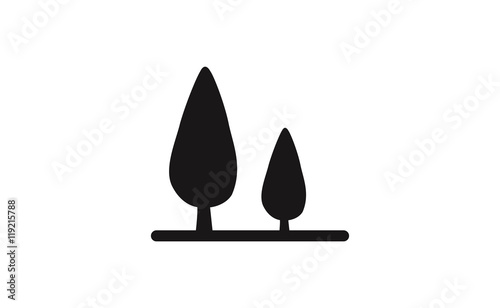 Vector black trees symbol icon on white background