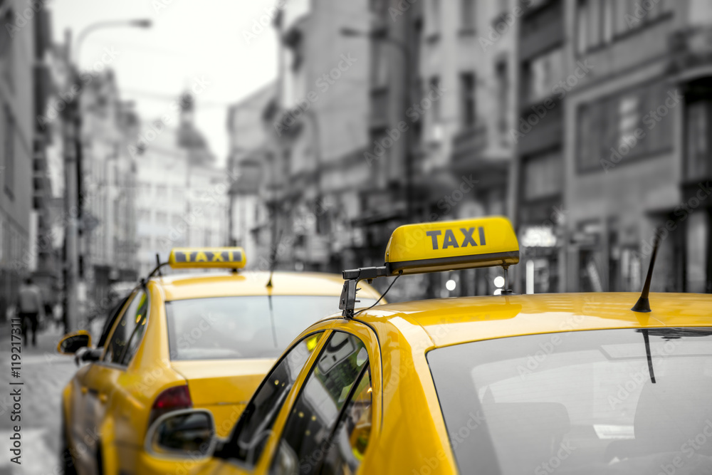 Yellow Taxi cars on the street