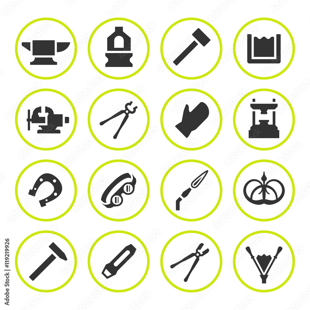 Set round icons of forge Set round icons of forge