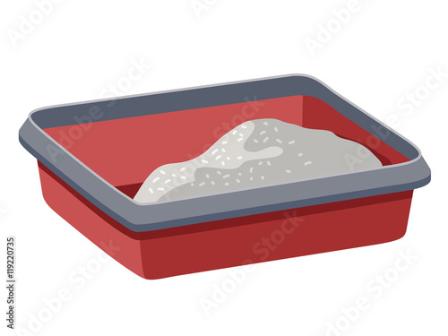 Cat litter box. Vector illustration