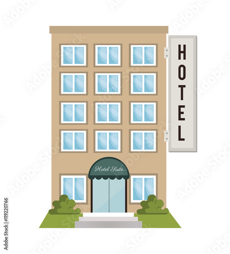 hotel building place isolated icon vector illustration design
