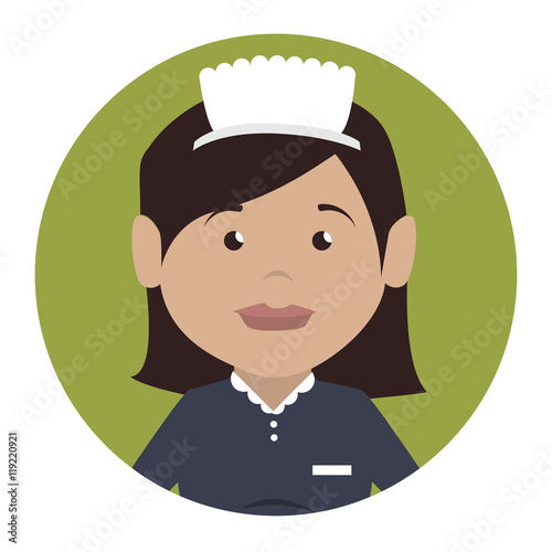 housekeeper service hotel isolated icon vector illustration design