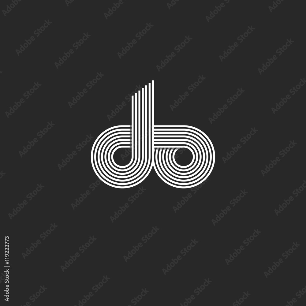 Logo do letters monogram d o initials business card branding emblem mockup, black and white overlapping thin lines style Logo do letters monogram d o initials business card branding emblem mockup, black and white overlapping thin lines style
