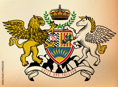 Coat of arms  Knight. Vector Illustration.