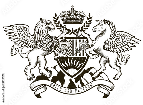 Coat of arms Knight. Vector Illustration.