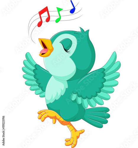 Cute bird singing