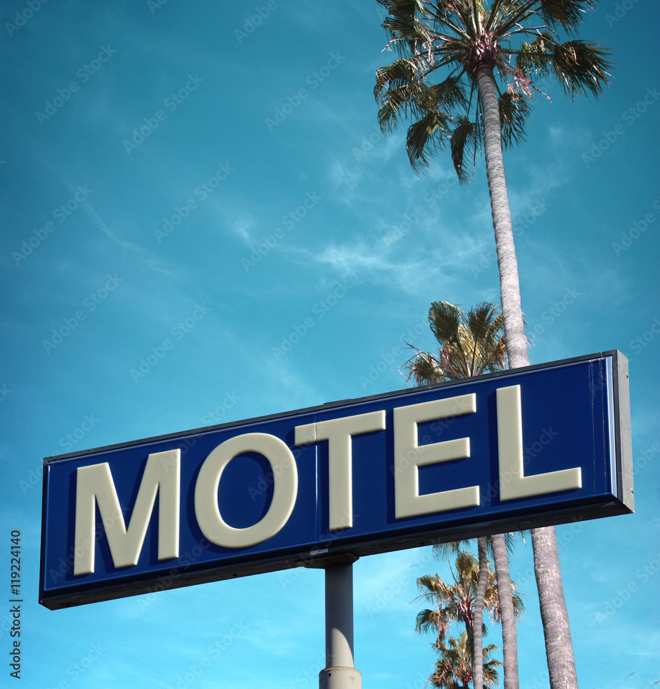 Fototapeta premium motel sign and palm trees