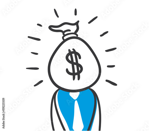 Stick Figure Series Blue / Money Dollar