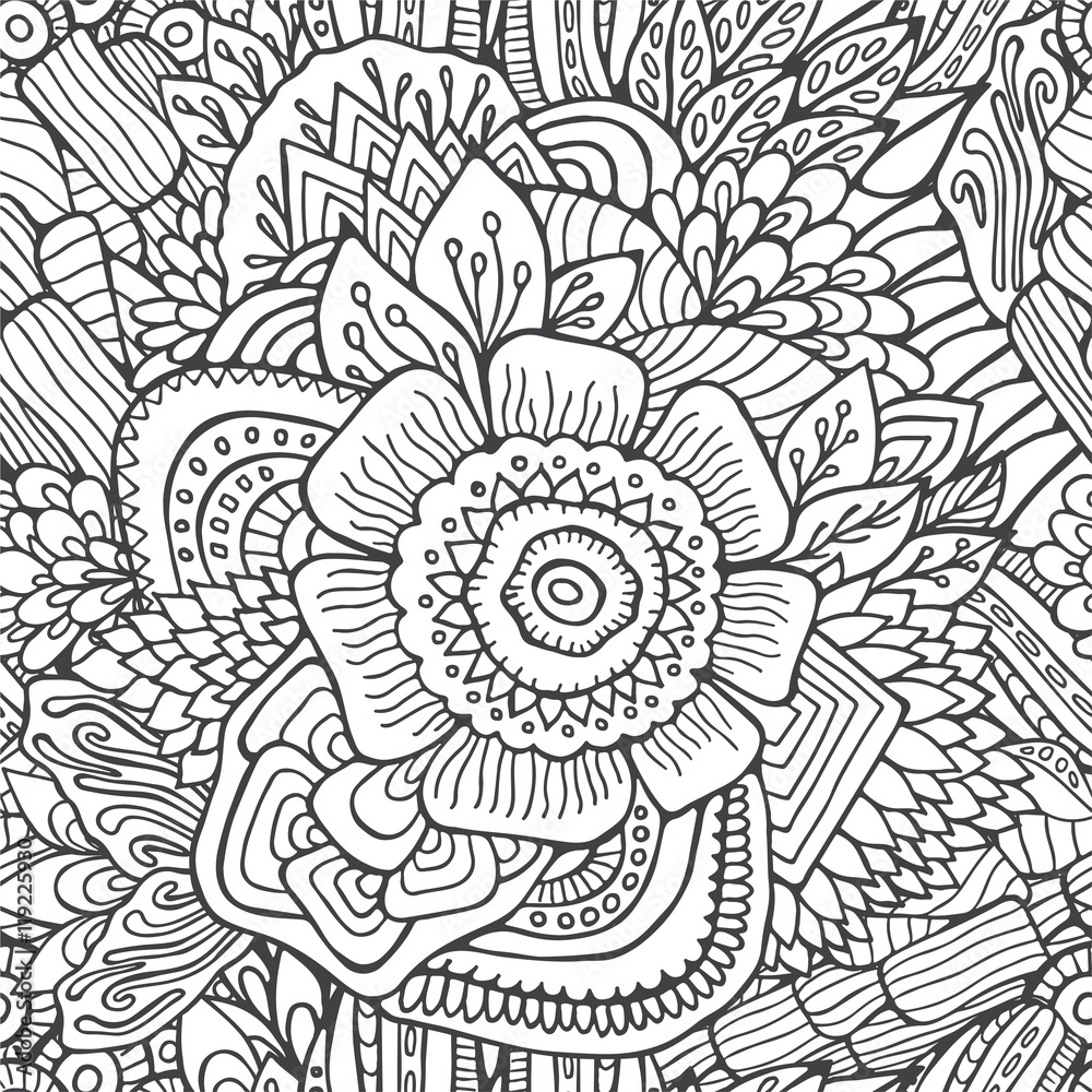 stock vector abstract seamless pattern with flowers and waves. stock vector abstract seamless pattern with flowers and waves.