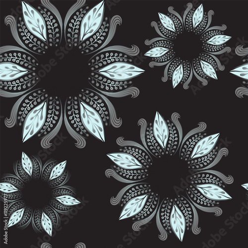 stock vector abstract seamless  pattern. orient floral ornament.