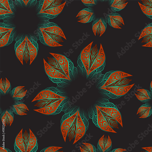 stock vector abstract seamless  pattern. orient floral ornament.