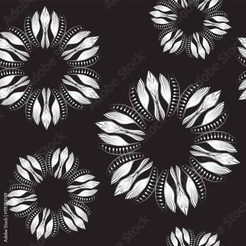 stock vector abstract seamless  pattern. orient floral ornament.