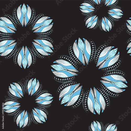 stock vector abstract seamless  pattern. orient floral ornament.