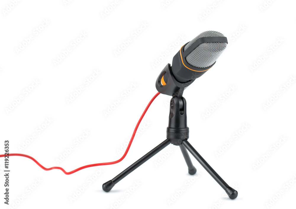 Black microphone with stand Black microphone with stand