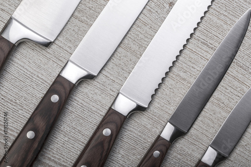  set of high quality kitchen knives photo