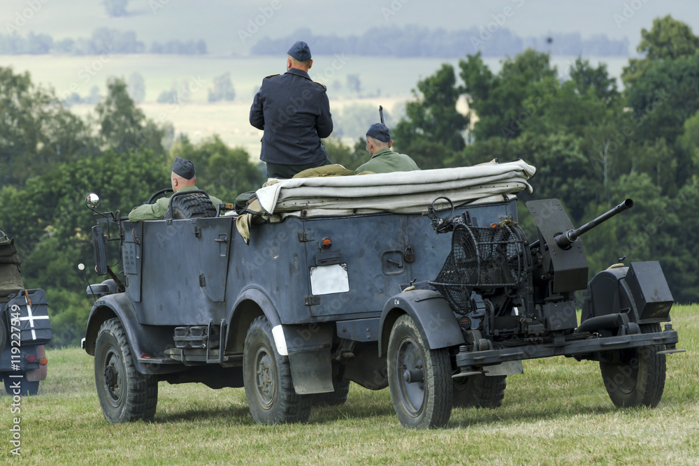 Fototapeta premium troops and equipment in the historic Battle