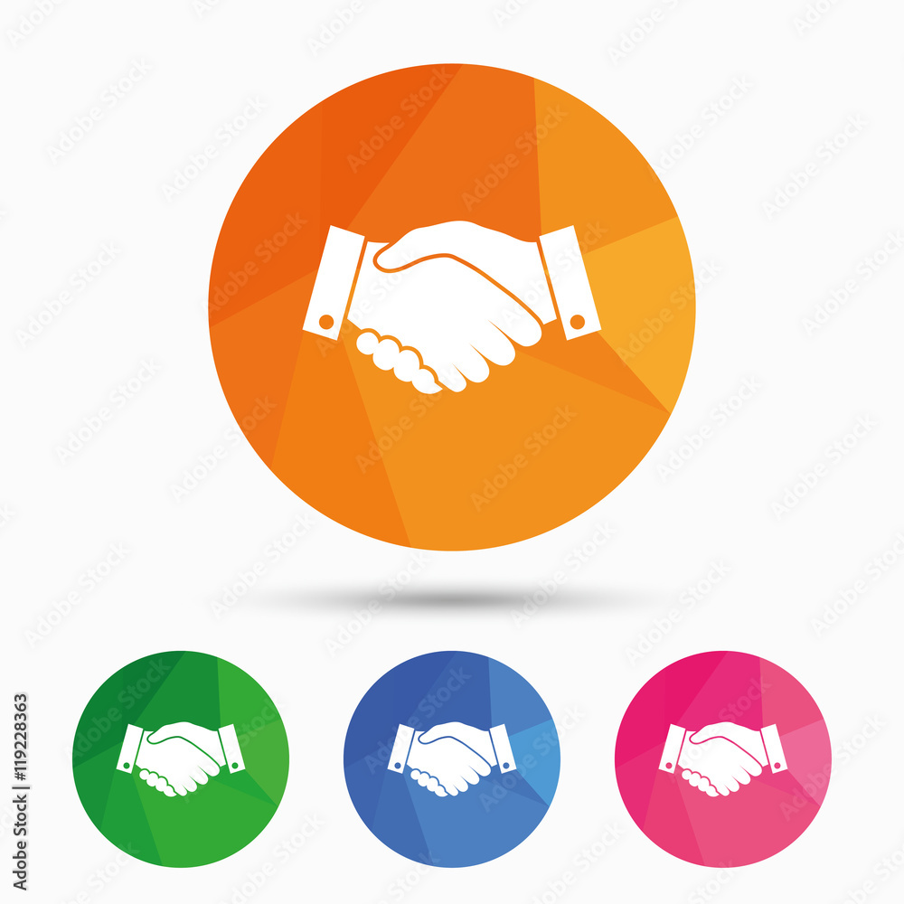 Handshake sign icon. Successful business symbol. Handshake sign icon. Successful business symbol.