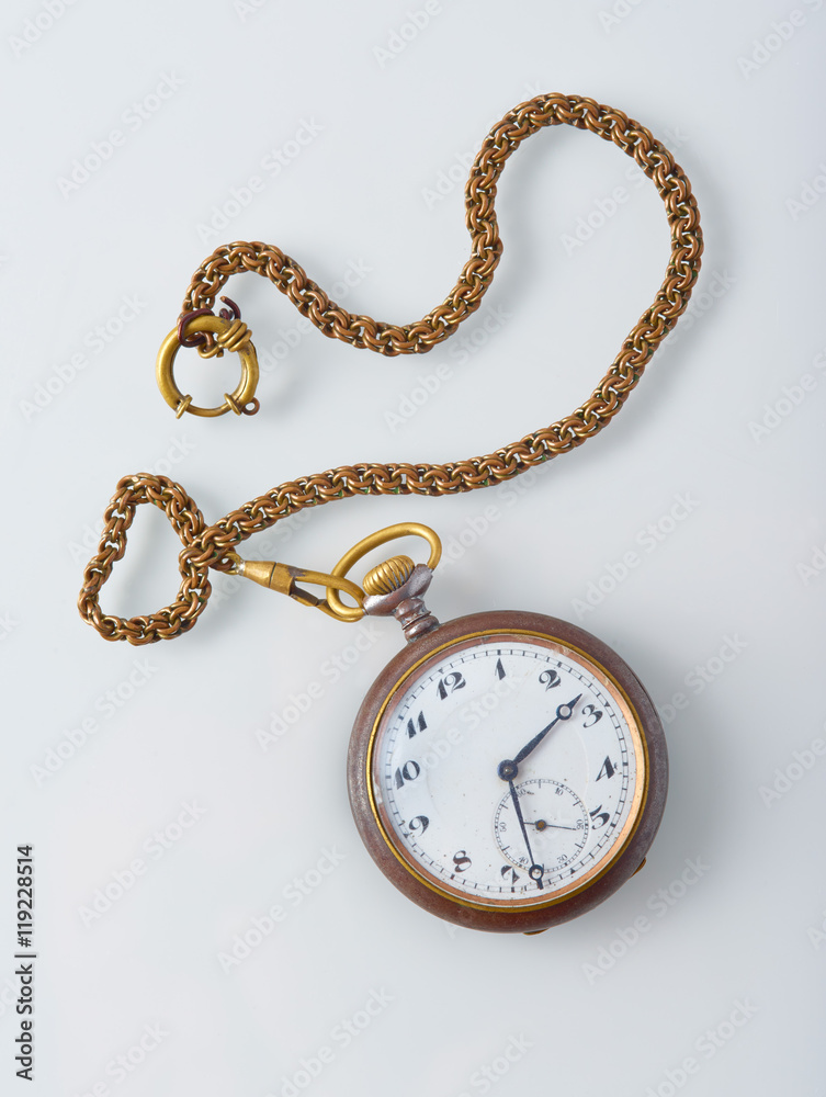 Old mechanical pocket watch with chain Old mechanical pocket watch with chain