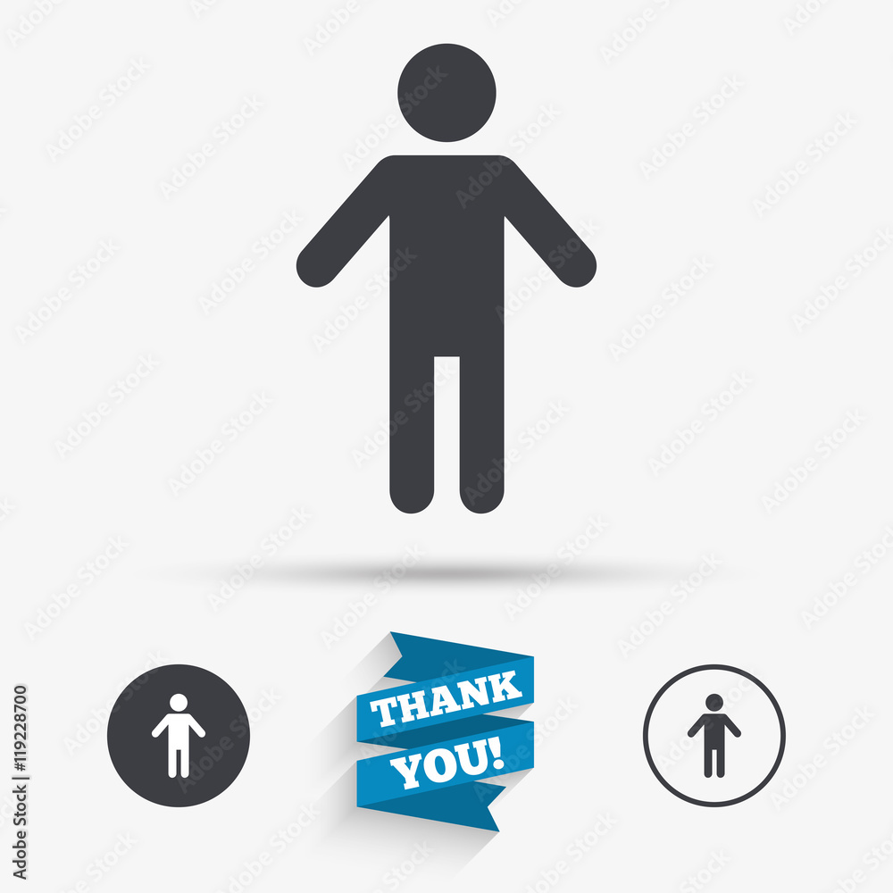 Human male sign icon. Person symbol. Human male sign icon. Person symbol.