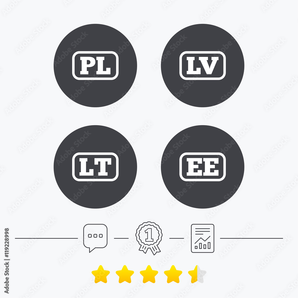 Language icons. PL, , , LT and EE translation. Language icons. PL, , , LT and EE translation.