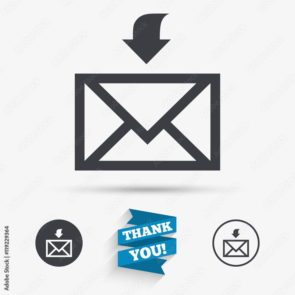 Mail receive icon. Envelope symbol. Get message Mail receive icon. Envelope symbol. Get message