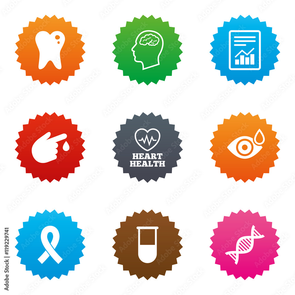 Medicine, medical health and diagnosis icons. Medicine, medical health and diagnosis icons.