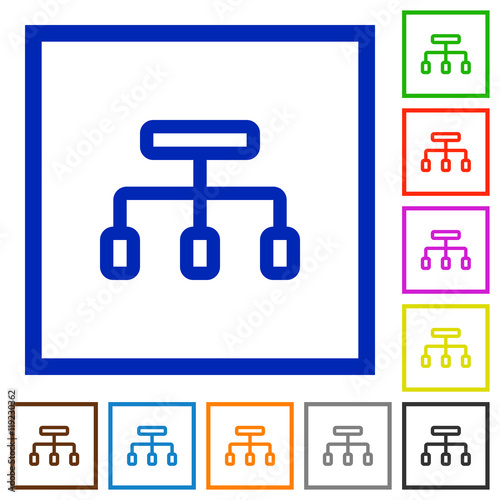 Connect framed flat icons