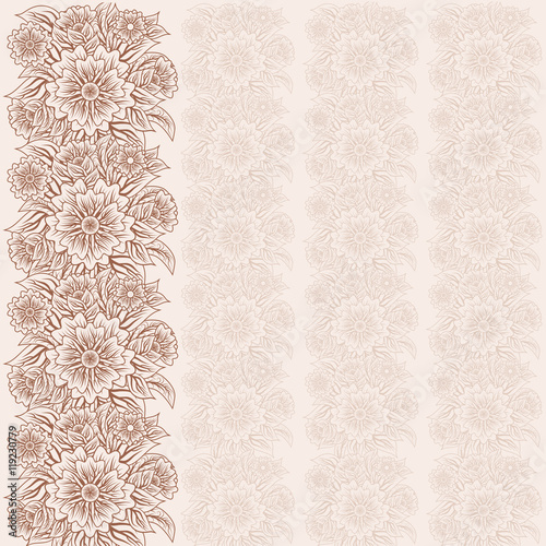 Vintage floral paper, vector illustration