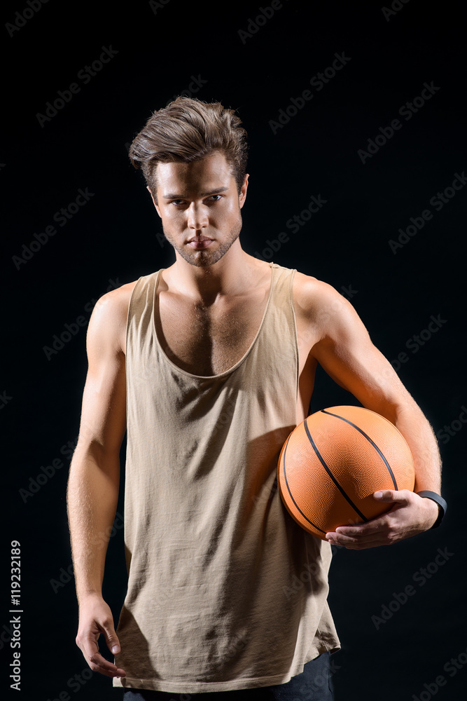 Professional basketball player ready to compete Professional basketball player ready to compete
