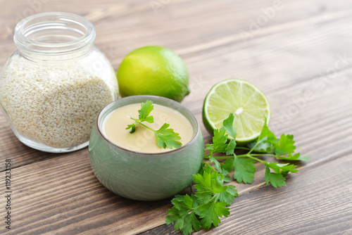 Tahini made from sesame seeds