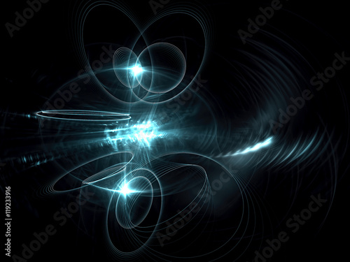 Abstract glowing rings - digitally generated image