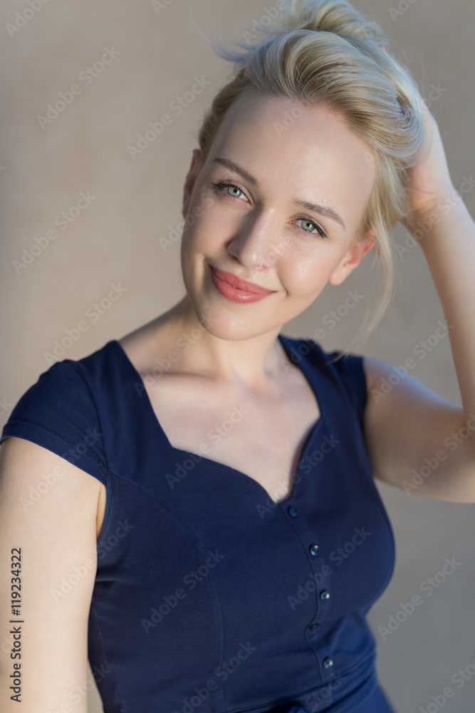 Portrait of a beautiful blonde girl posing. Retro style. Portrait of a beautiful blonde girl posing. Retro style.
