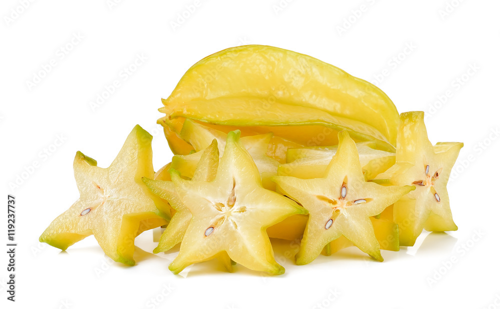 Sliced star apple isolated on the white background Sliced star apple isolated on the white background