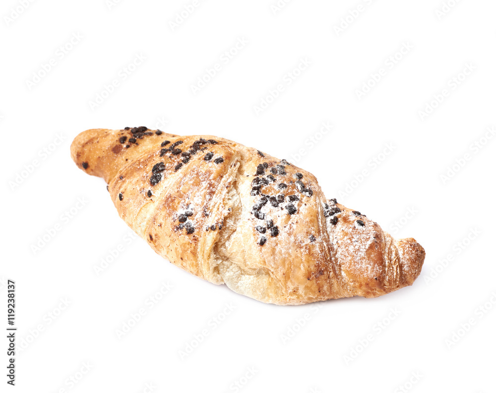 Chocolate croissant pastry isolated Chocolate croissant pastry isolated