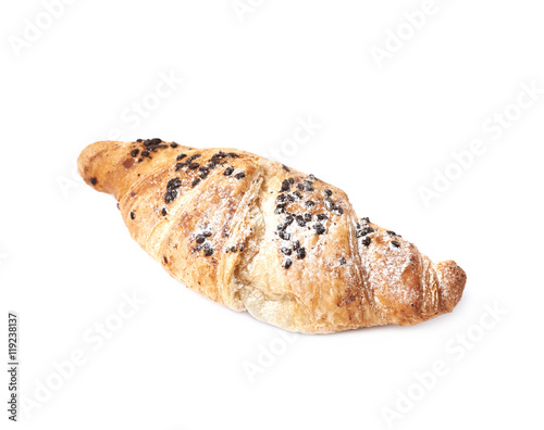 Chocolate croissant pastry isolated