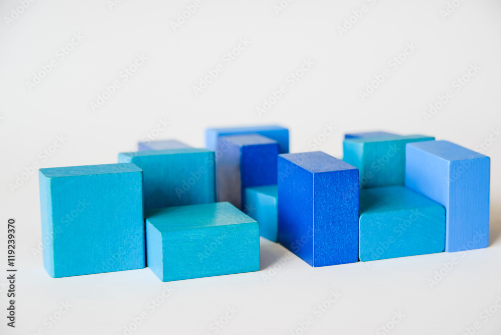 Toy cubes as the material for building an abstract city