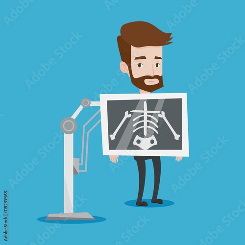 Patient during x ray procedure vector illustration