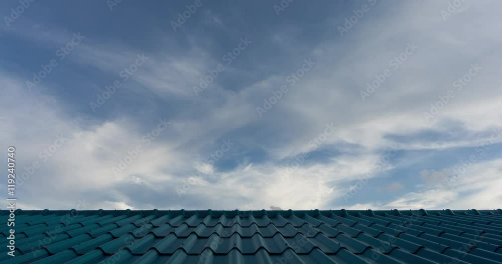 Timelapse 4k Blue sky and white clouds , Blue sunroof as foreground Timelapse 4k Blue sky and white clouds , Blue sunroof as foreground